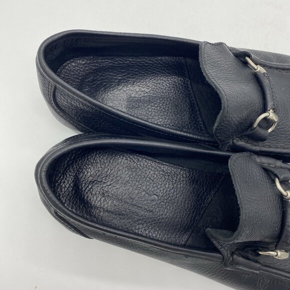 Sandro Moscoloni Sorrento Horsebit Loafer 12D Black Soft Pebbled Leather Slip On - Picture 12 of 14